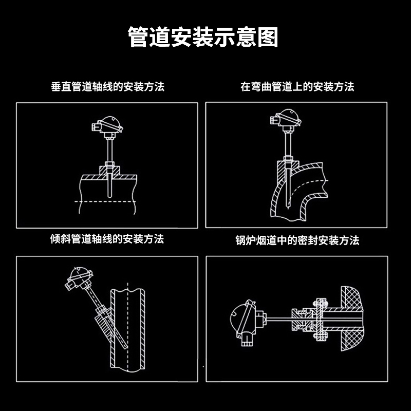 高温pt100温度传感器WZPB-230热电阻探头一体化温度变送器4-20ma